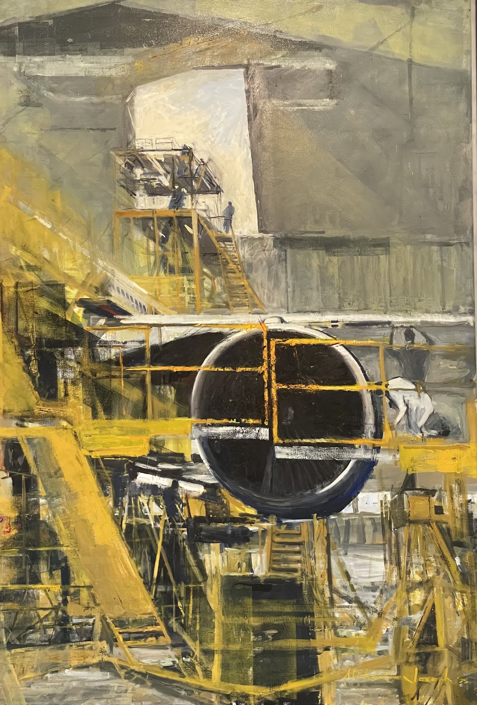 Gatwick Hangar — painting by Michael Joseph