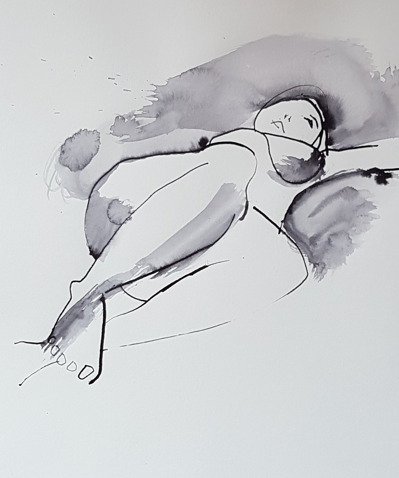 Lying Figure — drawing by Michael Joseph